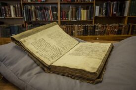 Book on display at Angus Archives, near Forfar