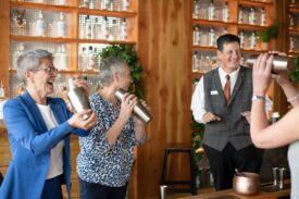 Cocktail making at Arbikie Distillery Experience, near Montrose