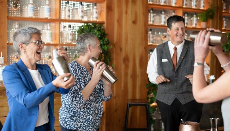 Cocktail making at Arbikie Distillery Experience, near Montrose