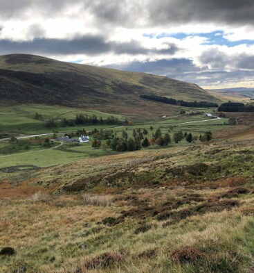 Overhead view of Auchavan Estate in Glen Isla