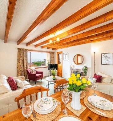 Living and dining area at Bellrock View in Carnoustie