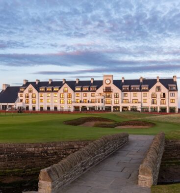 Exterior view of Carnoustie Golf Hotel from the golf course