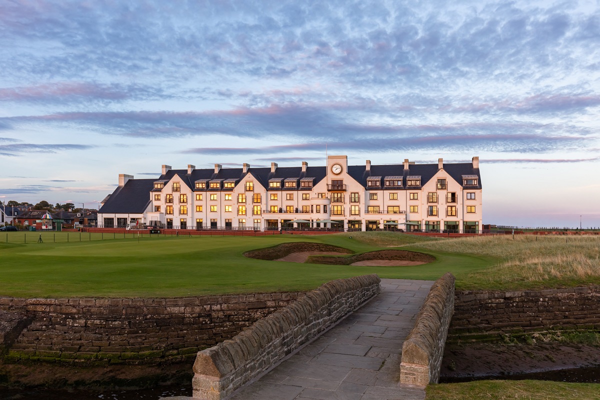Exterior view of Carnoustie Golf Hotel from the golf course