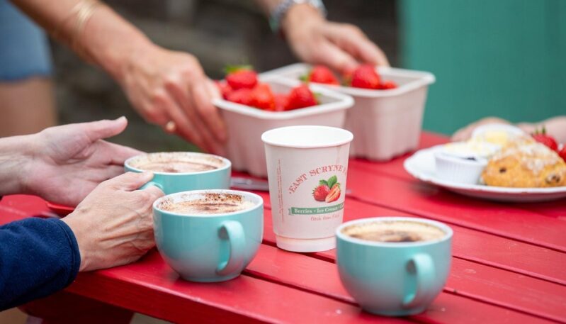 Outdoor tearoom at East Scryne Fruit Farm Shop & Tearoom