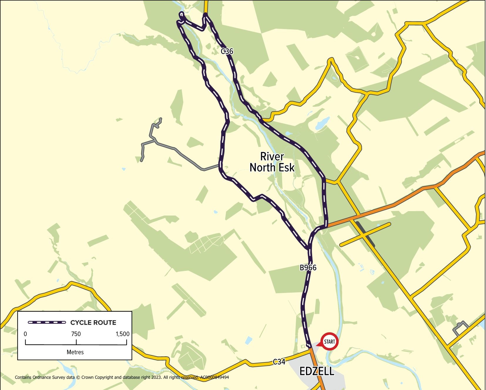 Edzell Gravel Trail Route Map
