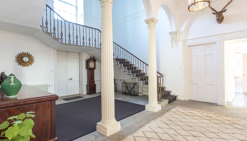 Entrance hall at Downiepark House near Kirriemuir