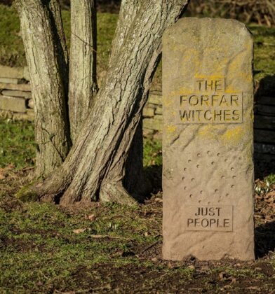 Forfar Witches stone at Forfar Loch