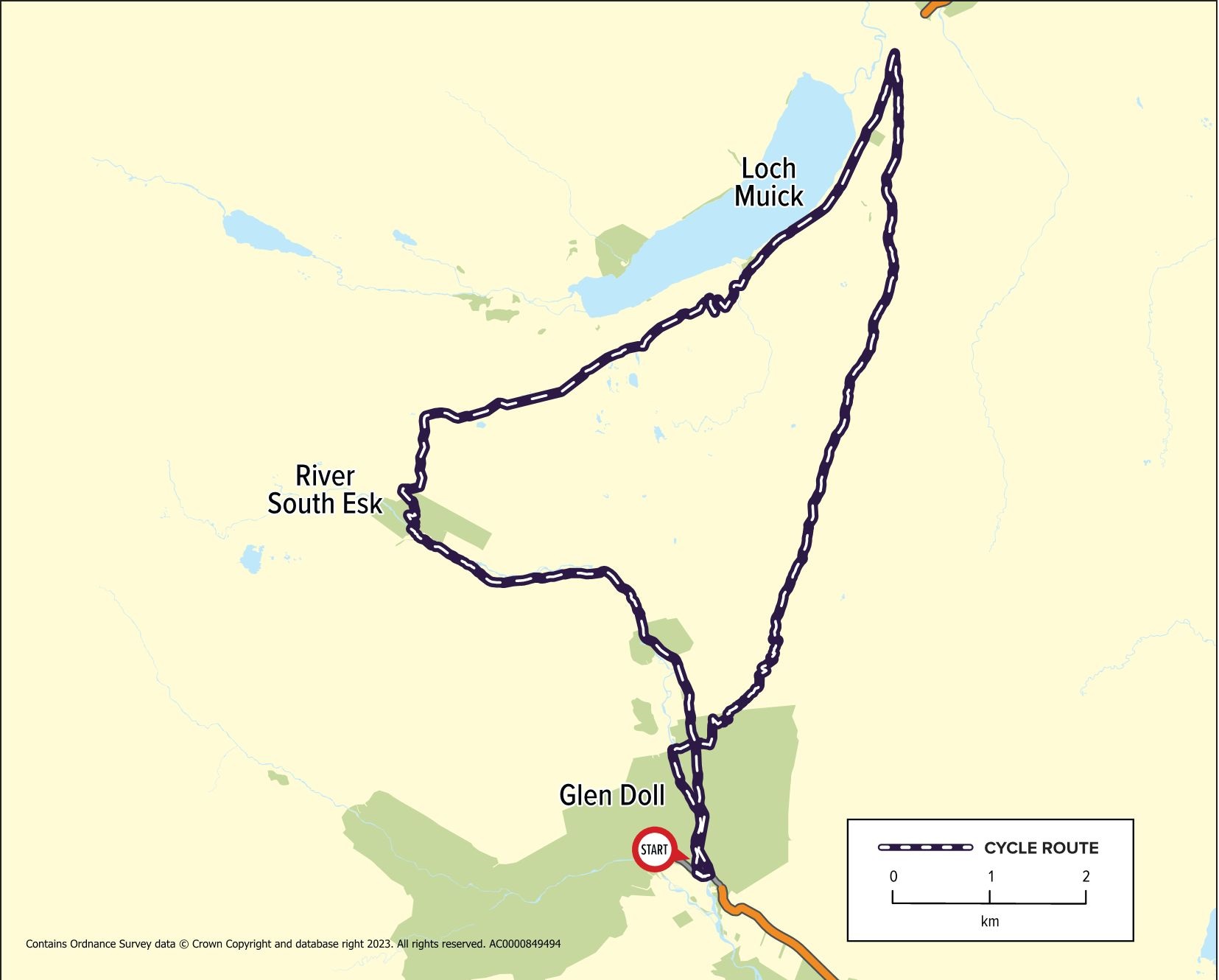 Glen Doll, Loch Muick and The Capel Mounth Route Map