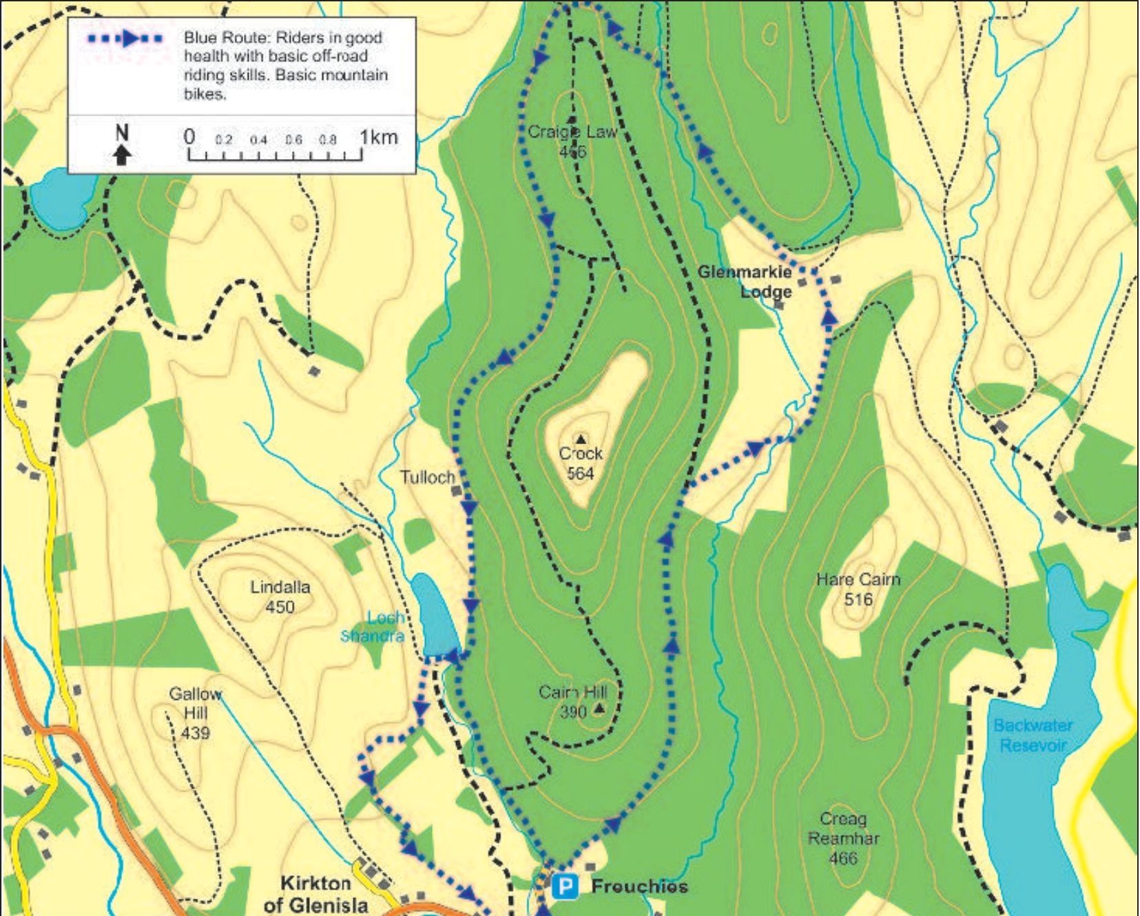 Glen Markie, Glen Isla and The Cateran Trail Route Map