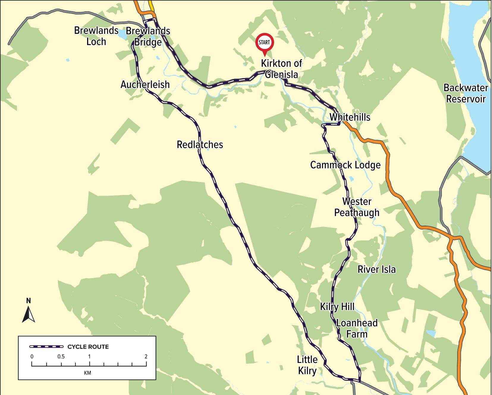 Glenisla & Kilry Route Map
