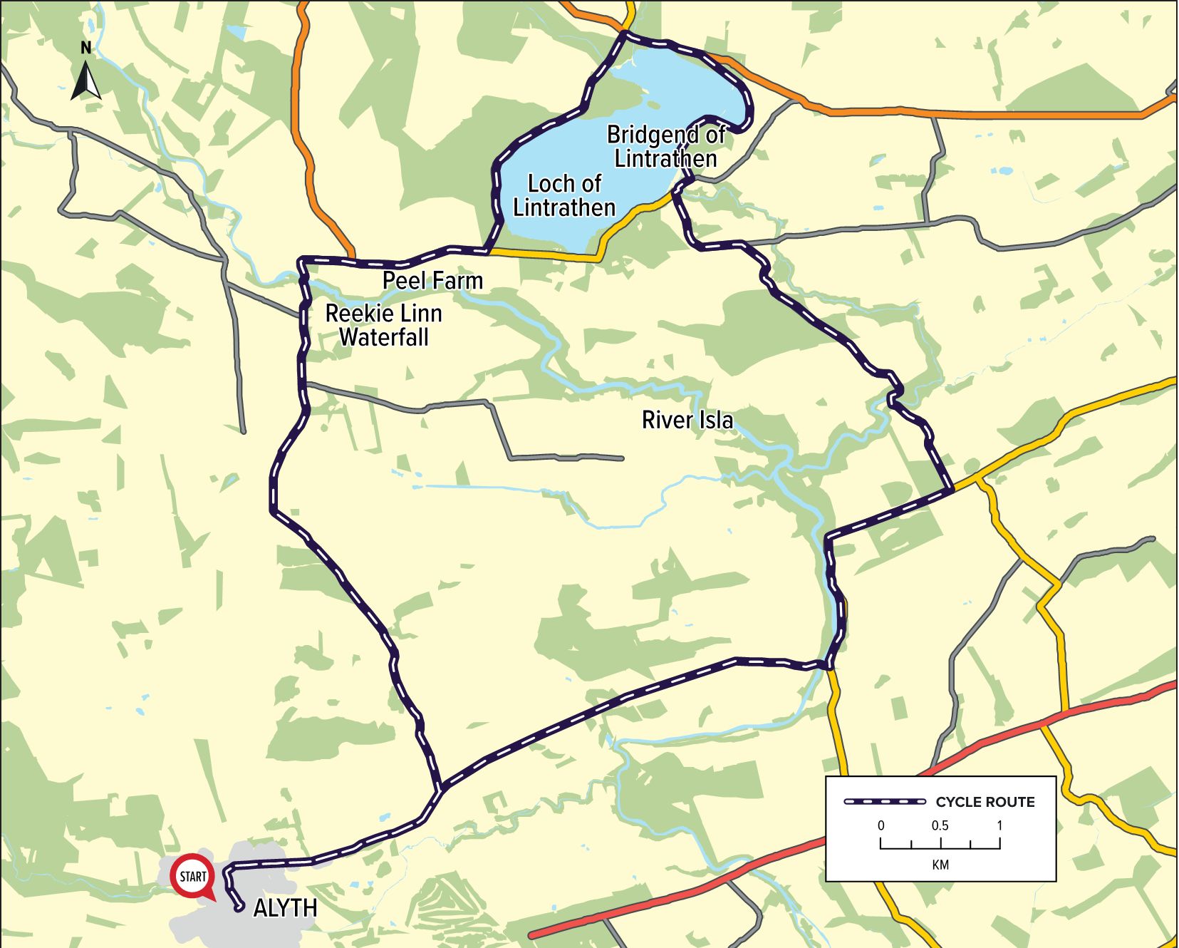 Loch of Lintrathen Route Map