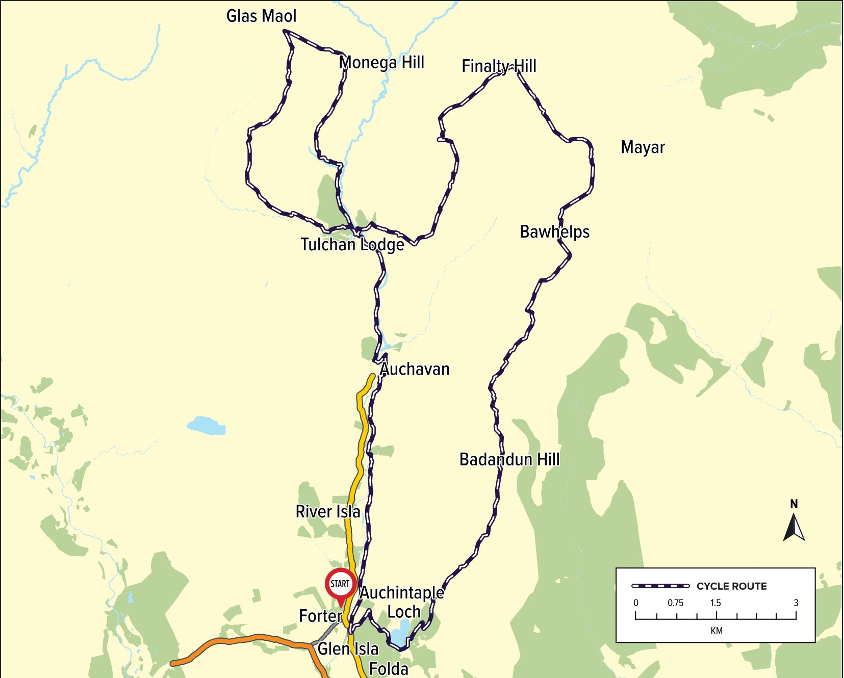 Monega Pass Route Map