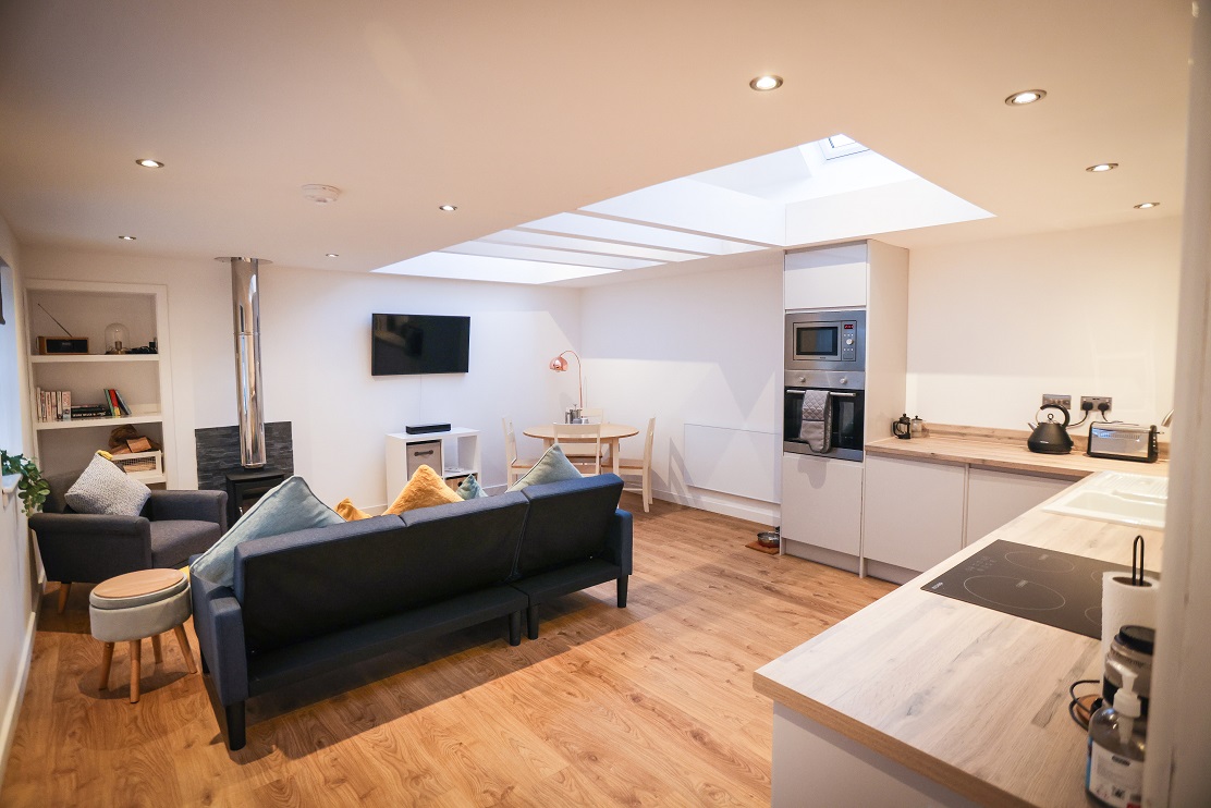 Open plan living at Clifftop Cottage in Auchmithie