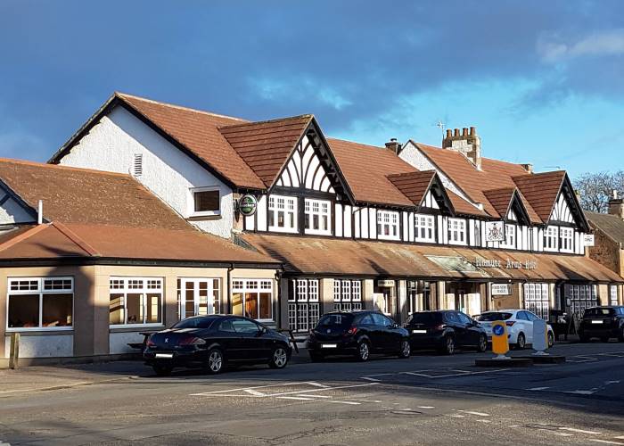 Exterior view of Panmure Arms Hotel in Edzell