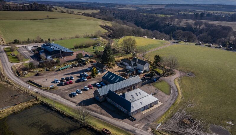 Aerial view of Peel Farm near Kirriemuir