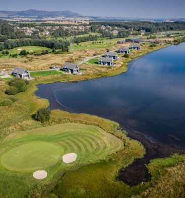 Aerial view of Piperdam Golf and Leisure Resort near Monifieth