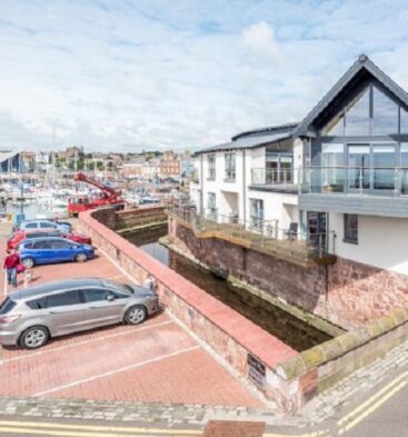 Exterior view of Quayside Marina Apartments at Arbroath Harbour