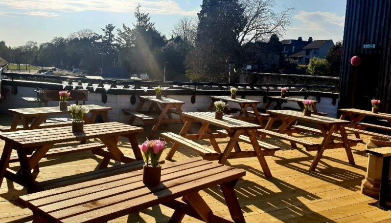 Roof terrace at the Royal Hotel, Forfar