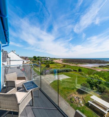 View from the balcony at The Beach Boathouse in Carnoustie