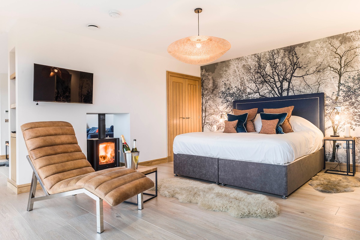 Bedroom in the Stargazers Hideaway at The Hideaway Experience