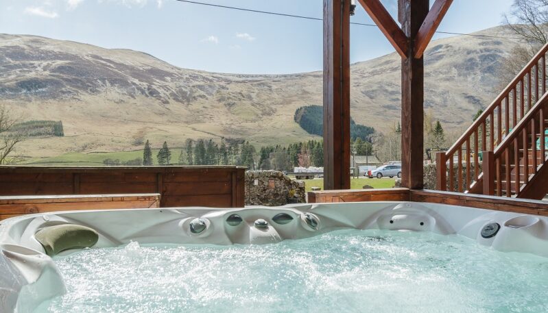 View from hot tub at Glen Clova Hotel lodge
